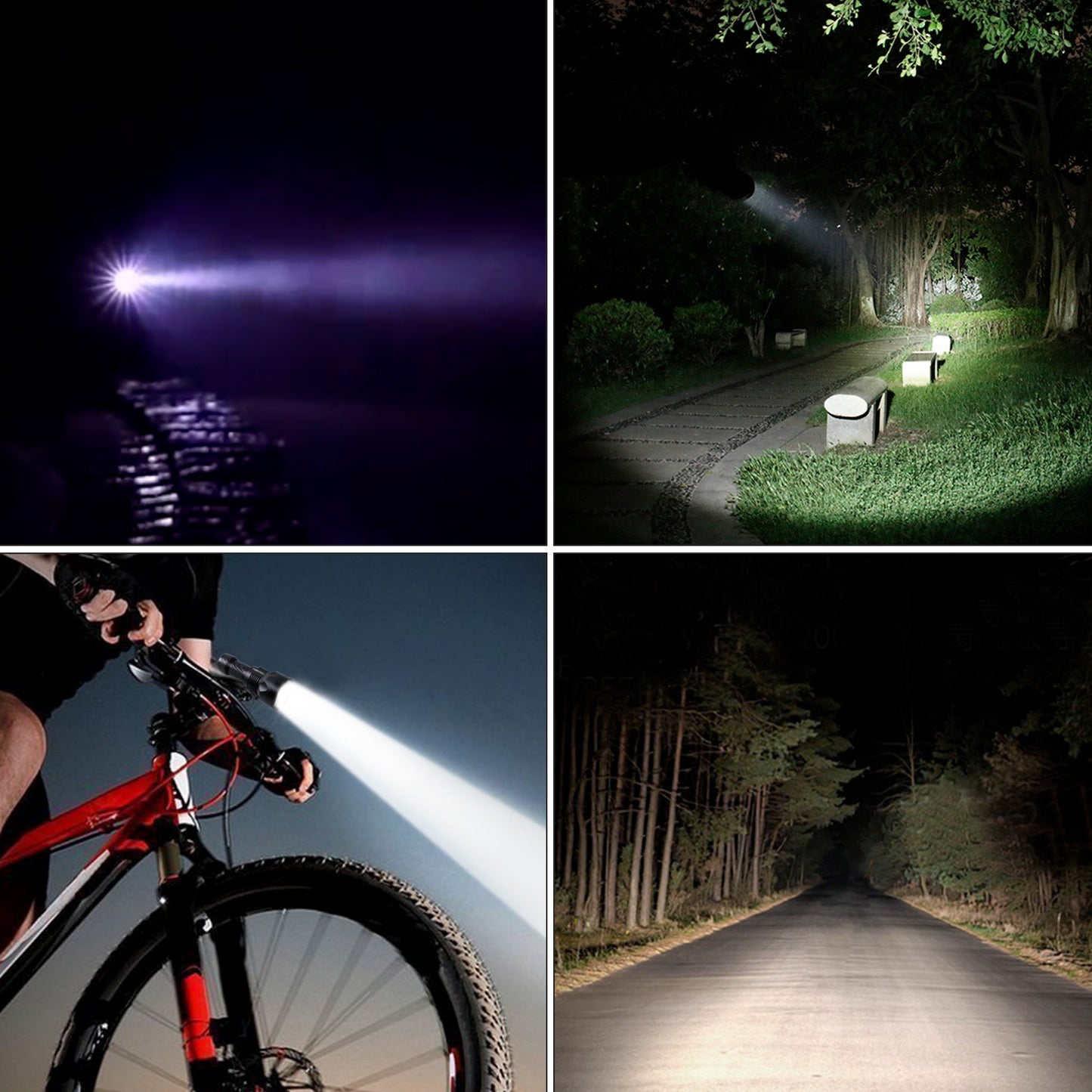 U9Plus 1000 Lumens Tactical Flashlight, Hunting Light with Green and Red Filter